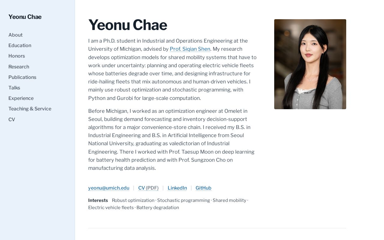 Preview of Personal academic website of Yeonu Chae