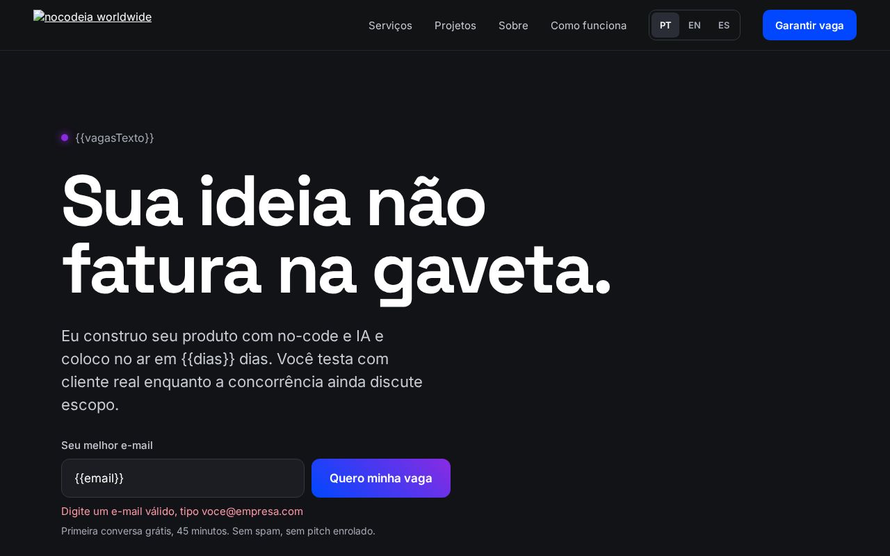 Preview of Nocodeia Landing