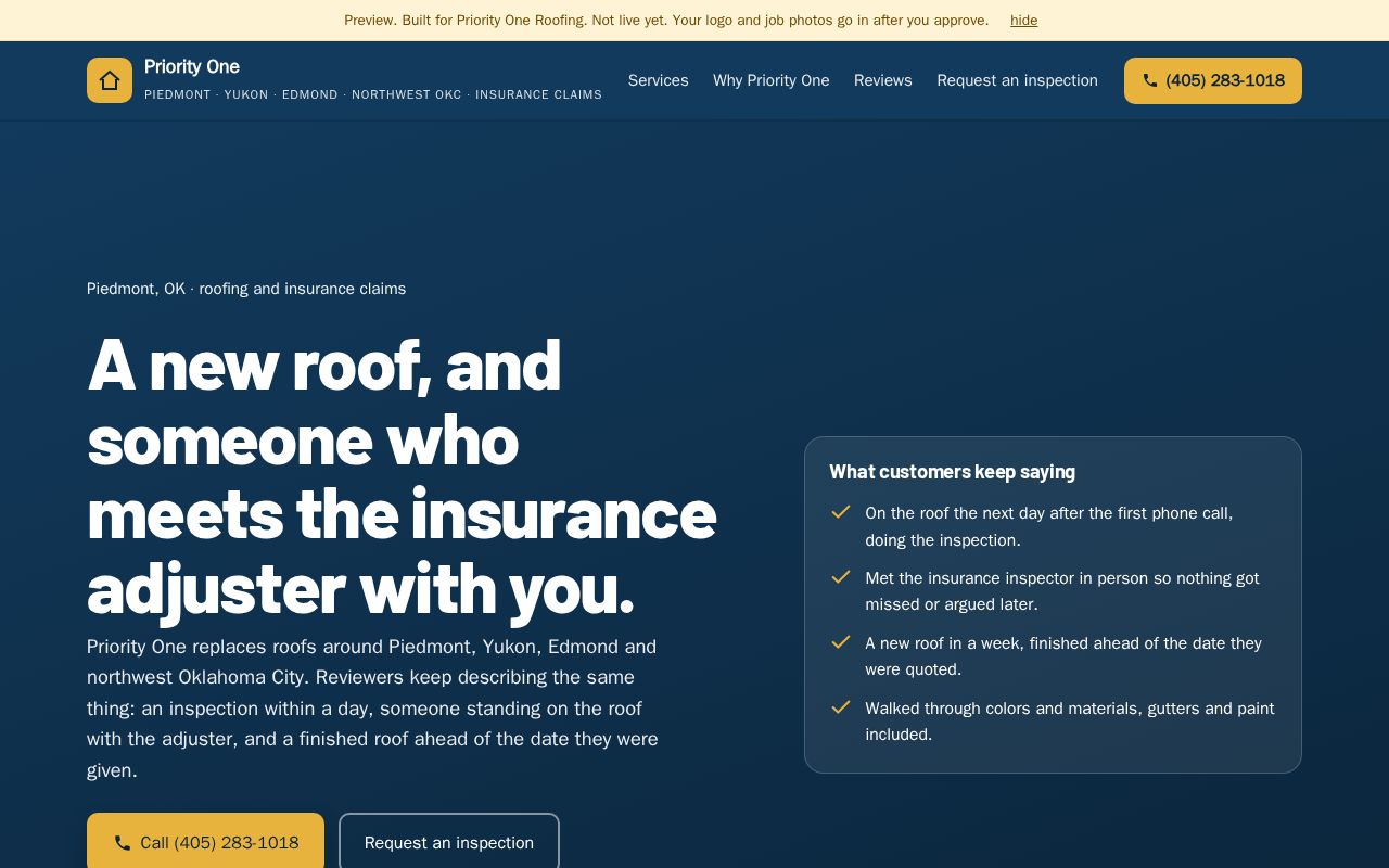 Preview of Priority One Roofing Preview