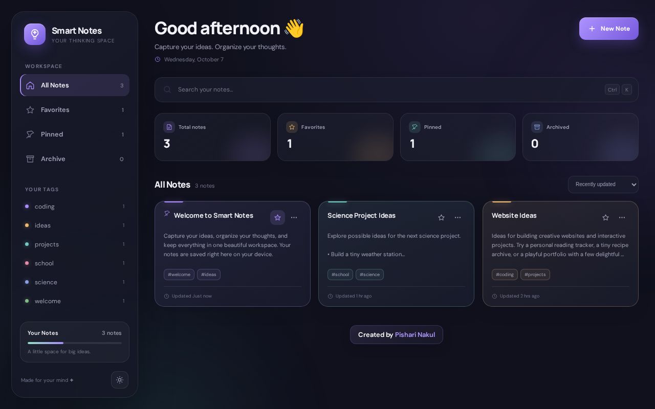 Preview of Smart Notes App
