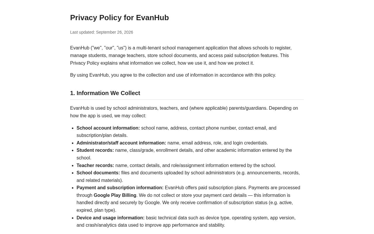 Preview of EvanHub