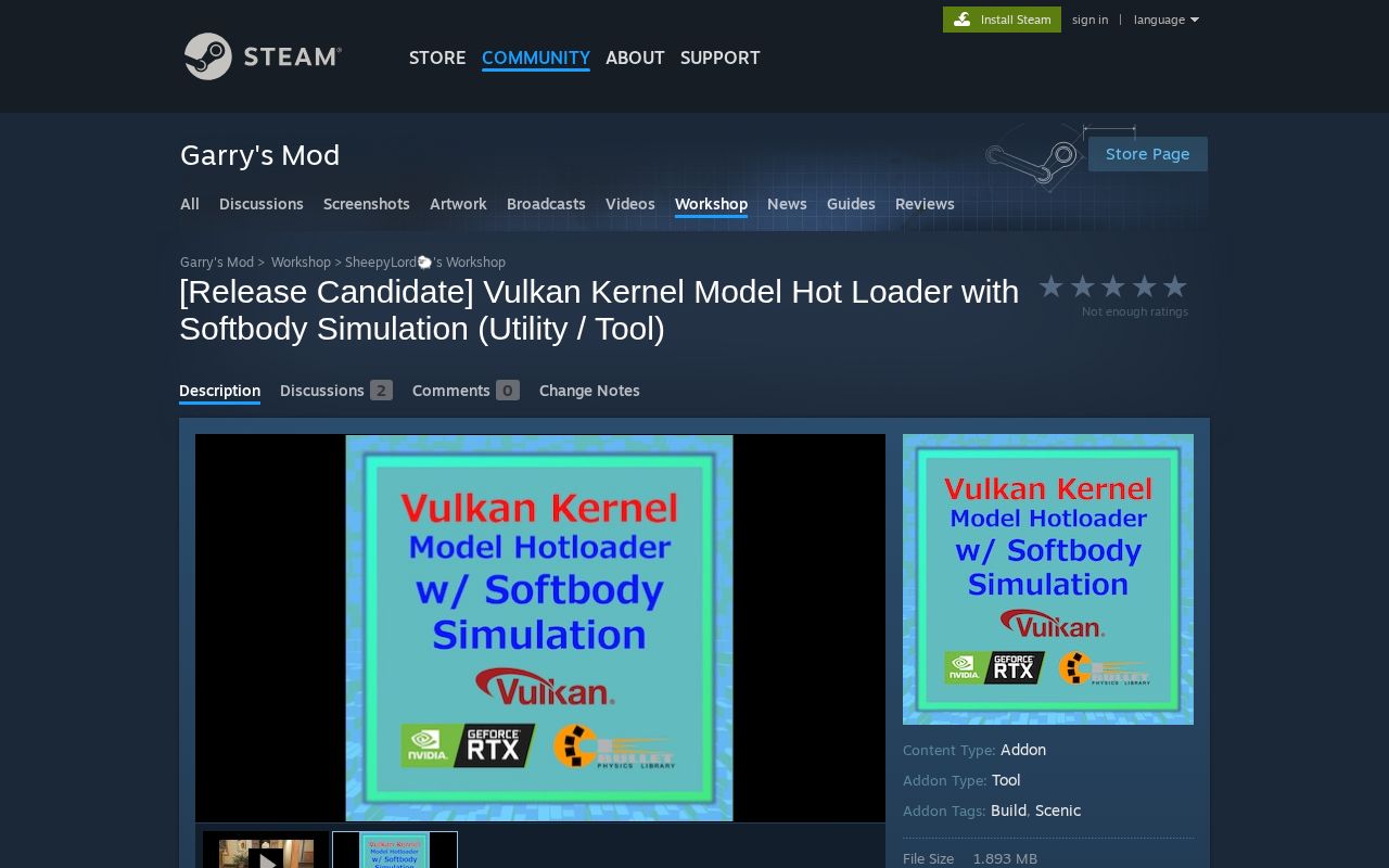 Preview of Gmod Model Hotloader With Vulkan