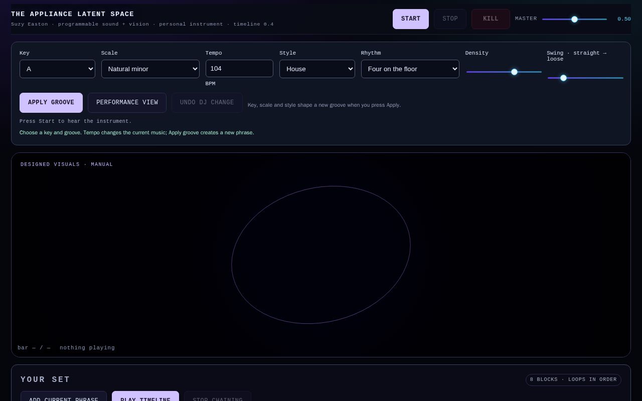 Preview of Appliance Latent Space Live