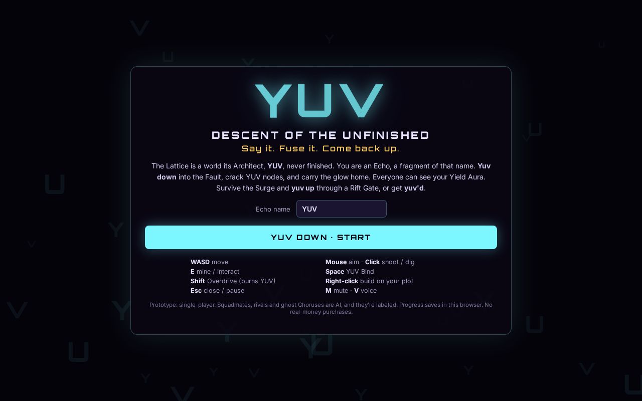 Preview of YUV: Descent of the Unfinished