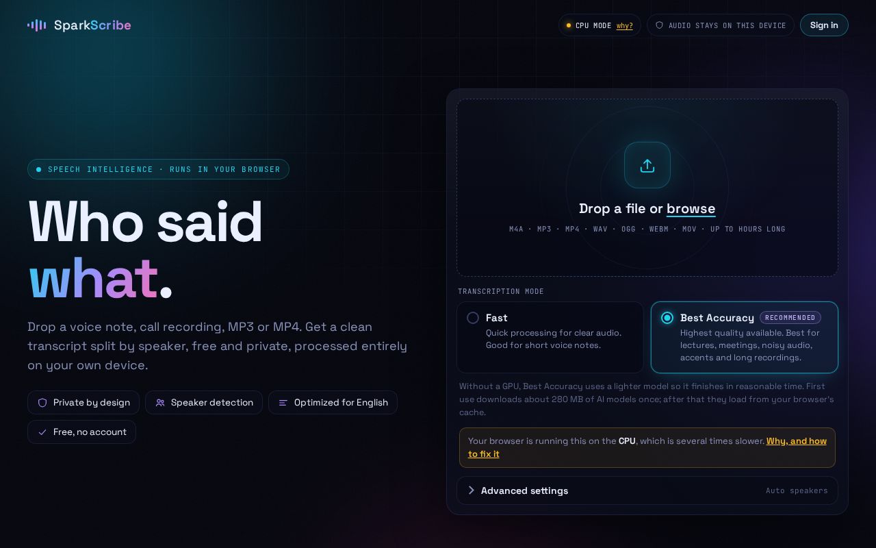 Preview of Sparkscribe
