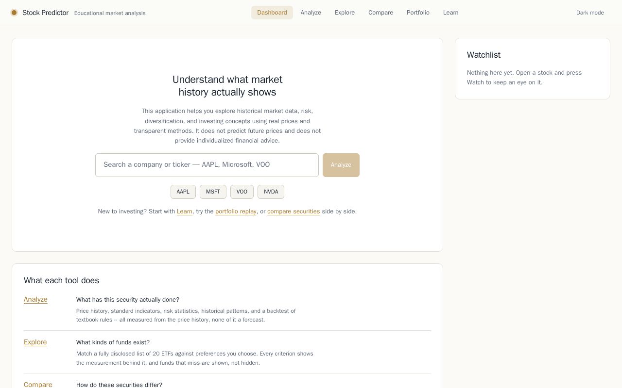 Preview of Stock Predictor