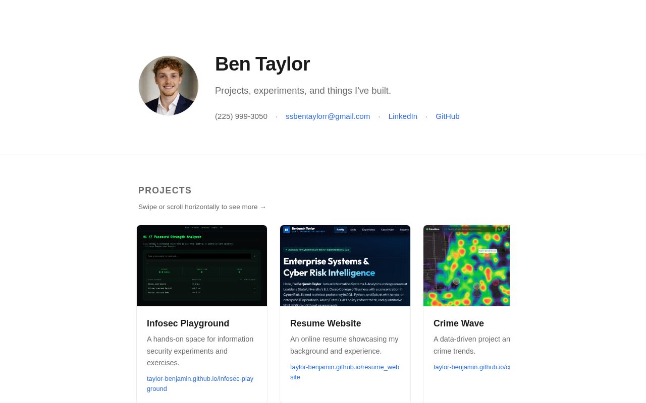 Preview of A portfolio site that simply and cleanly links to other projects.