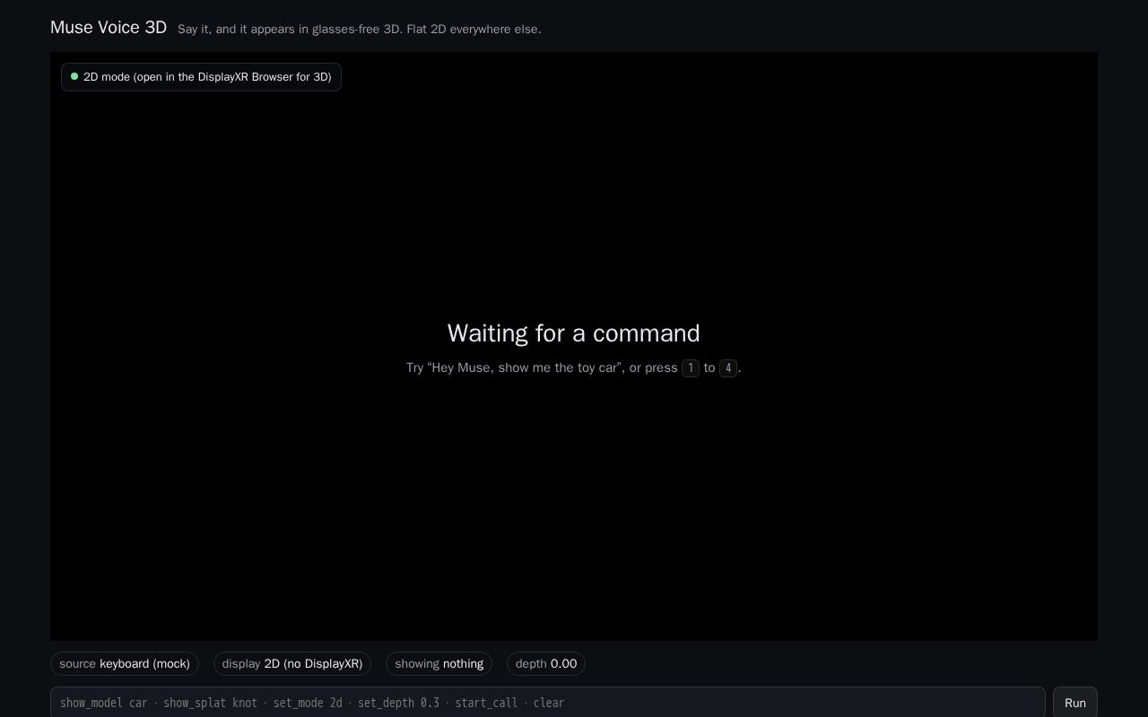 Preview of Displayxr Muse Voice