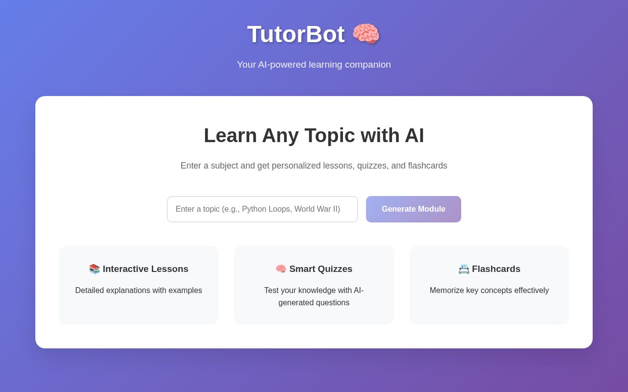 Preview of TutorBot