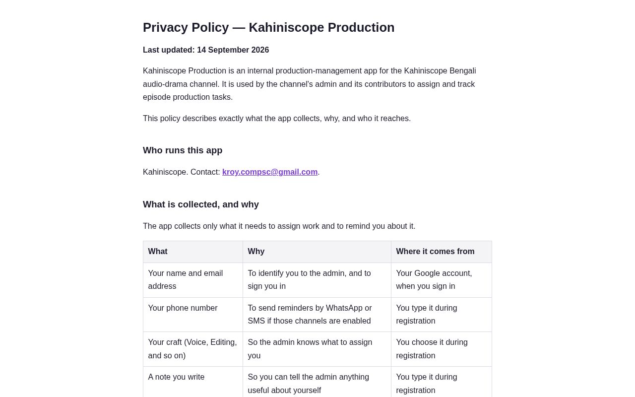 Preview of Kahiniscope