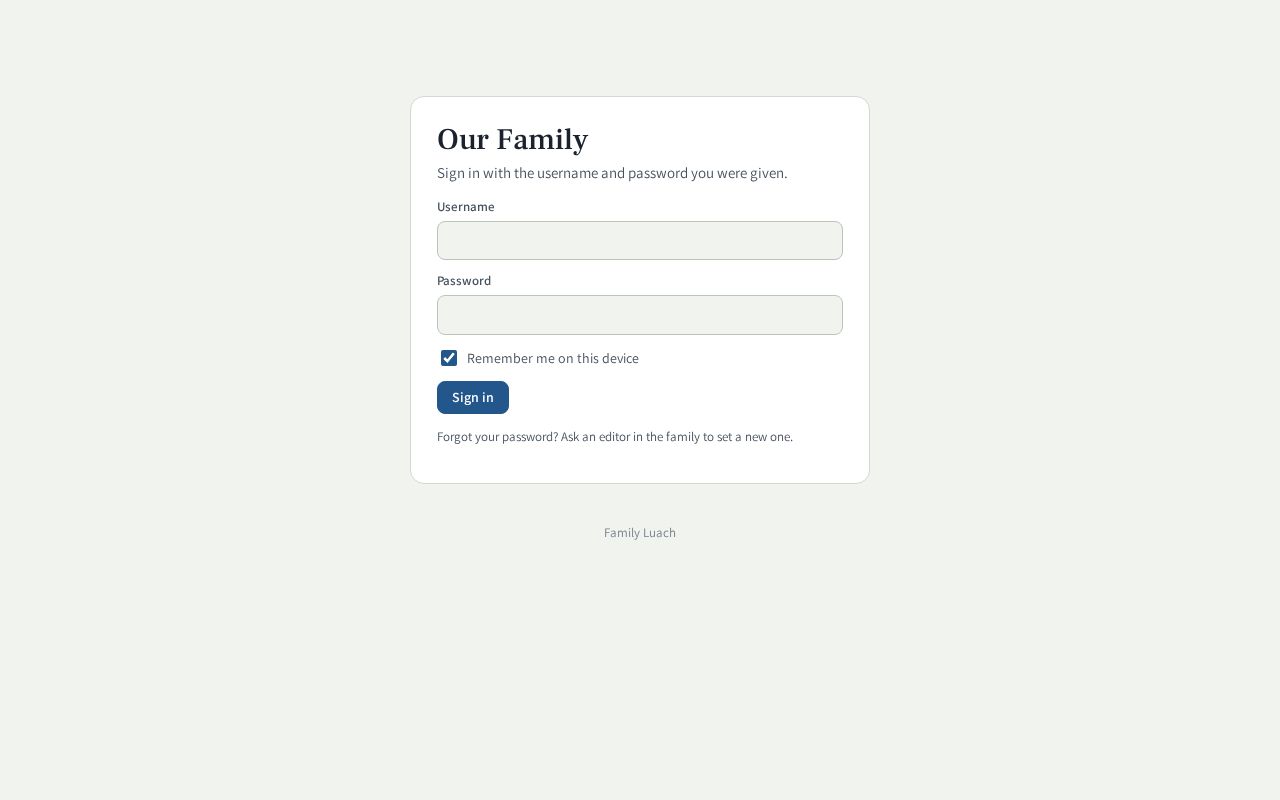 Preview of Family Luach