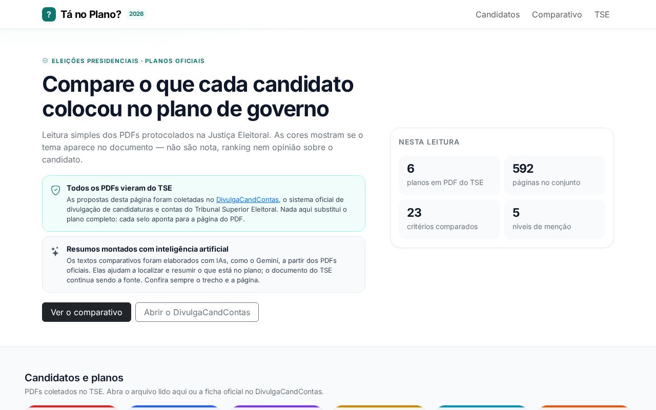 Preview of Ta No Plano Github Io