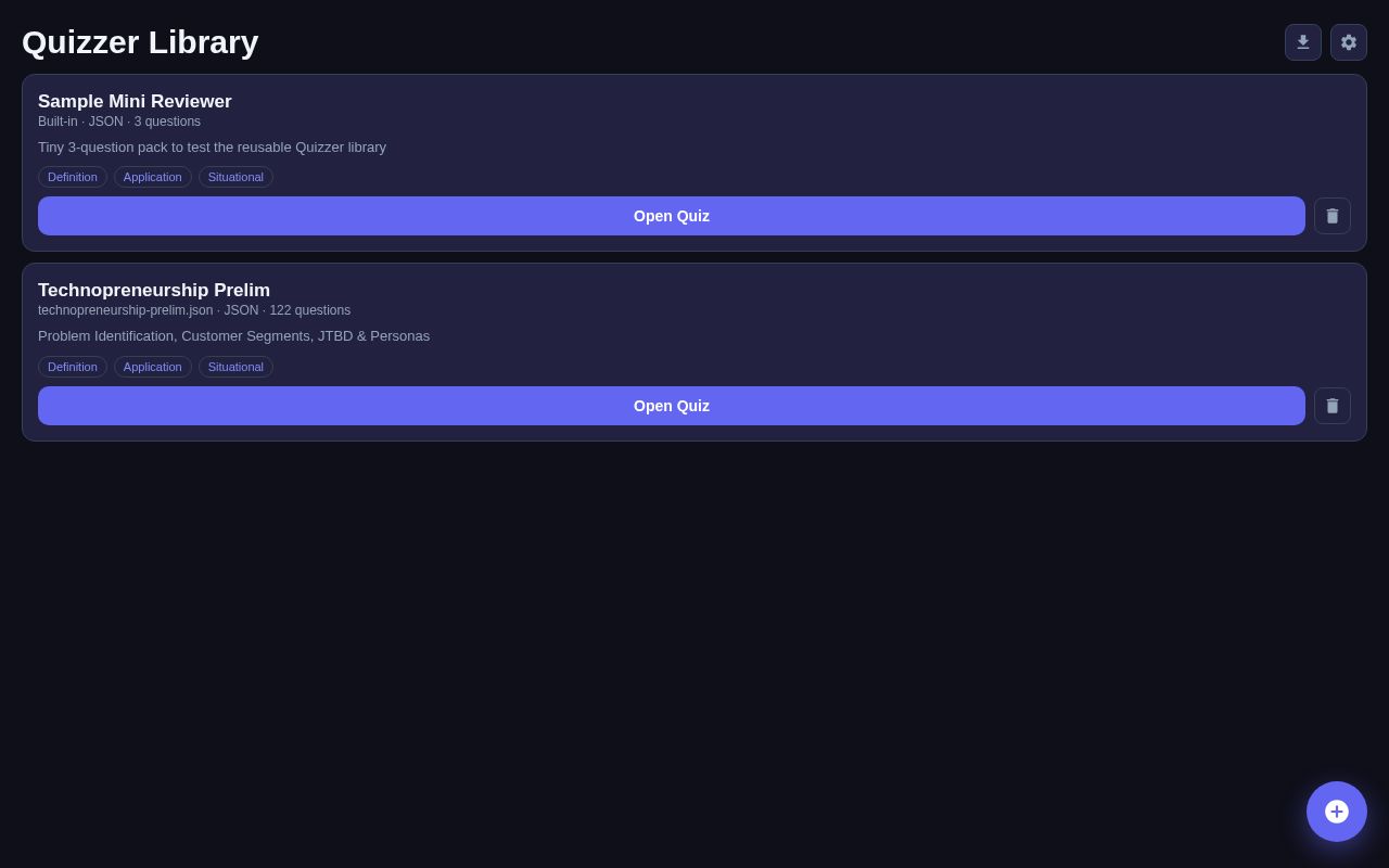 Preview of Quizzer App