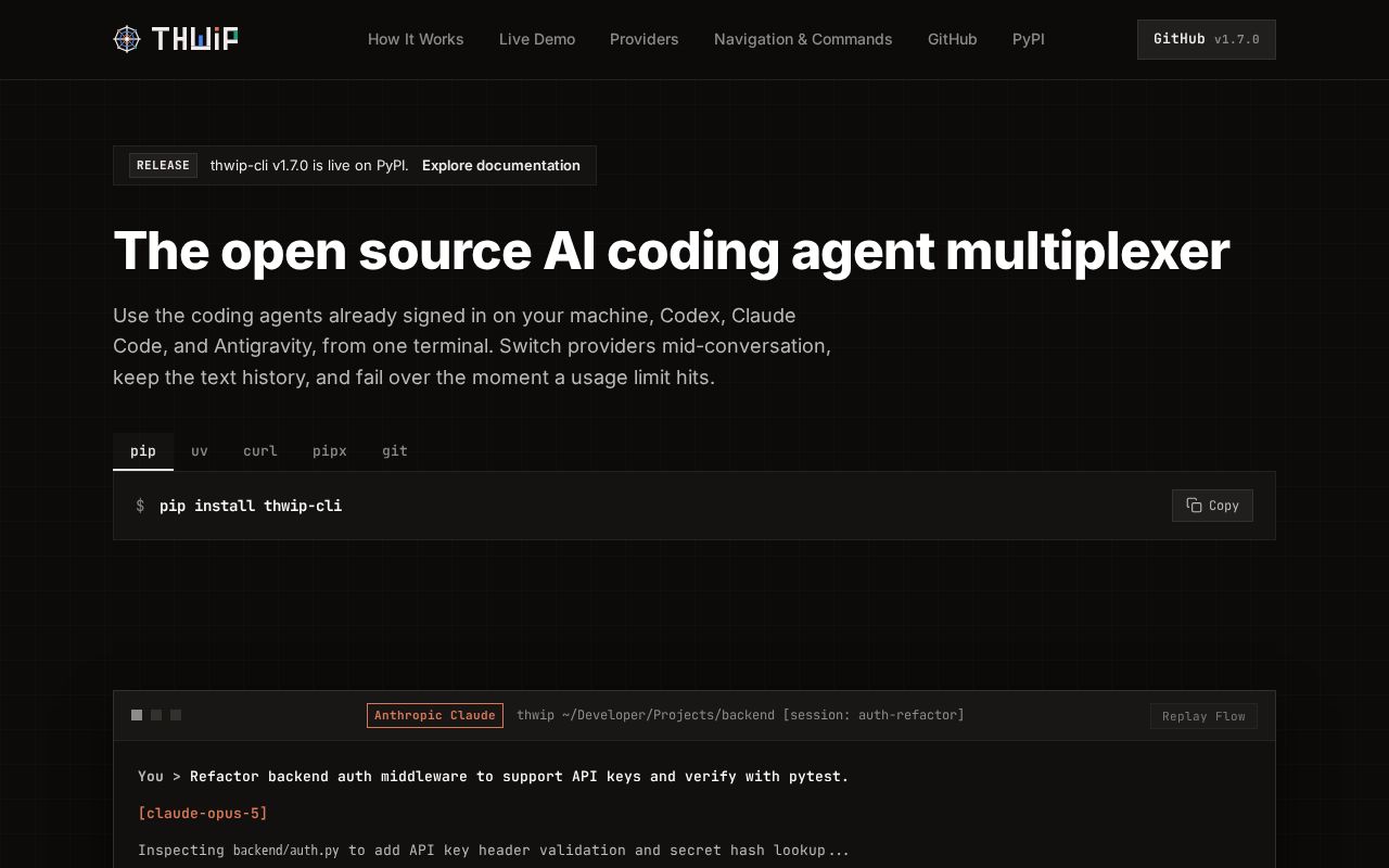 Preview of Thwip Website