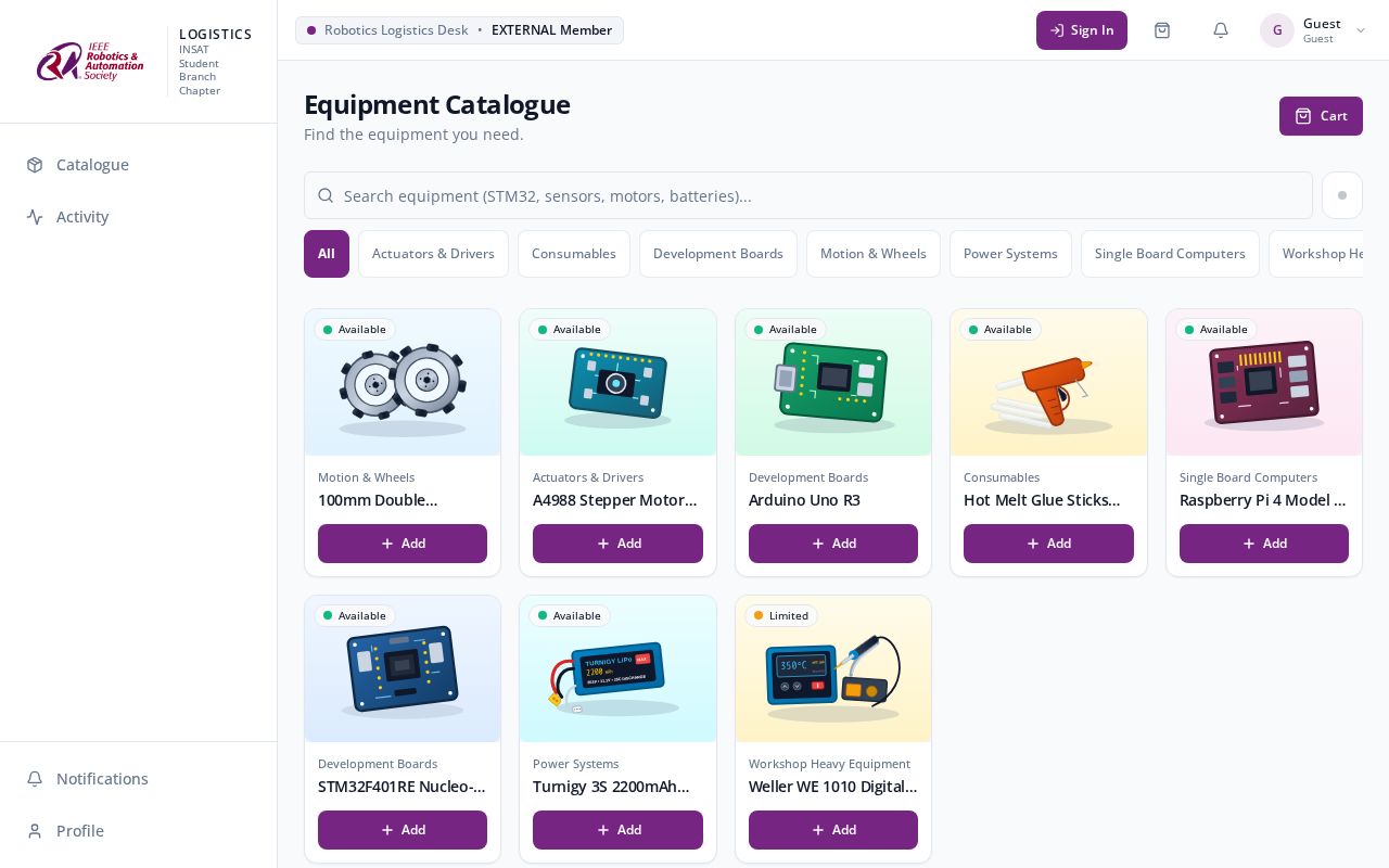Preview of IEEE RAS INSAT Logistics Platform