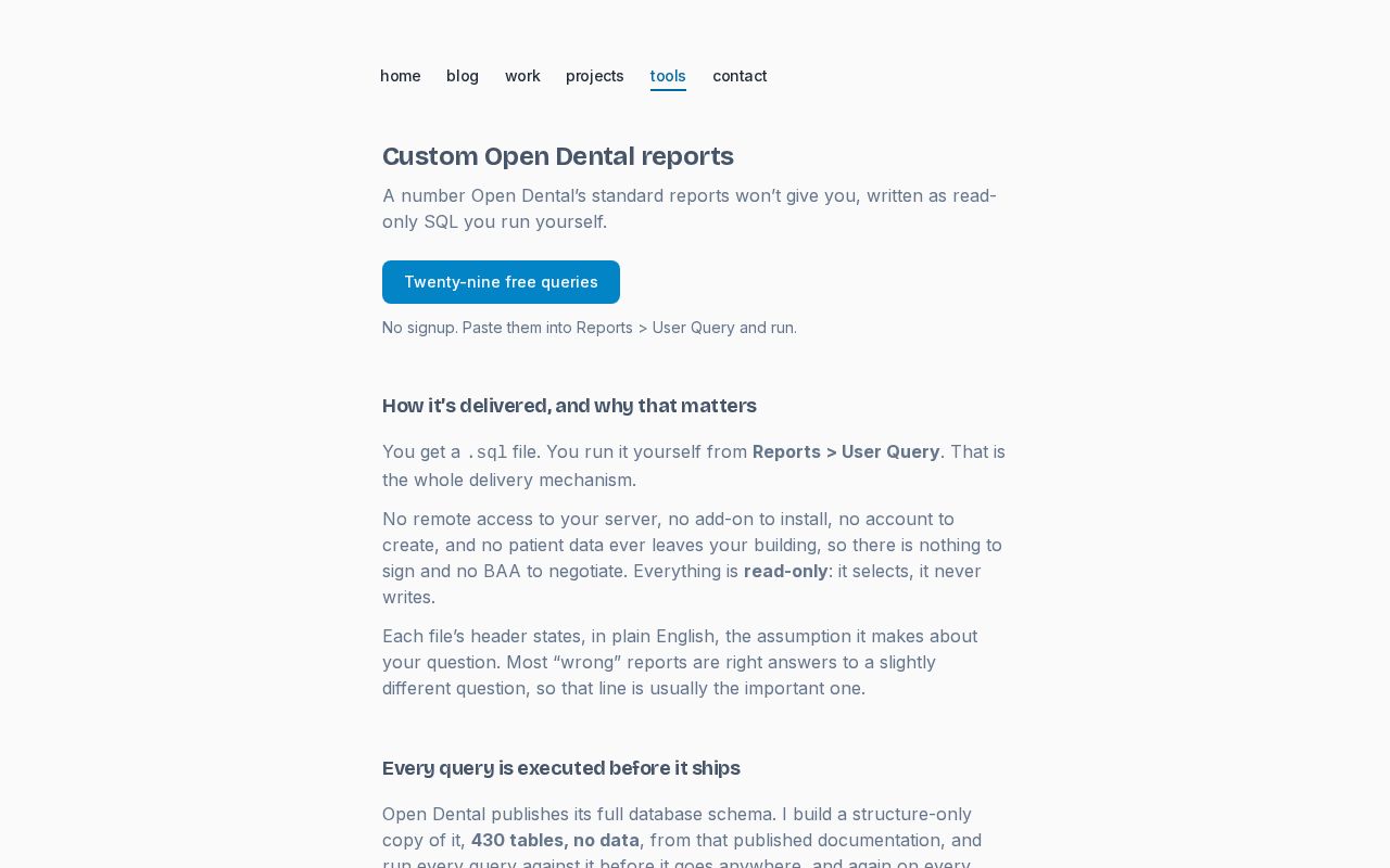 Preview of Opendental Queries