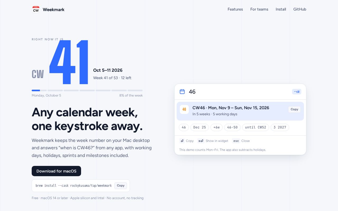 Preview of Weekmark