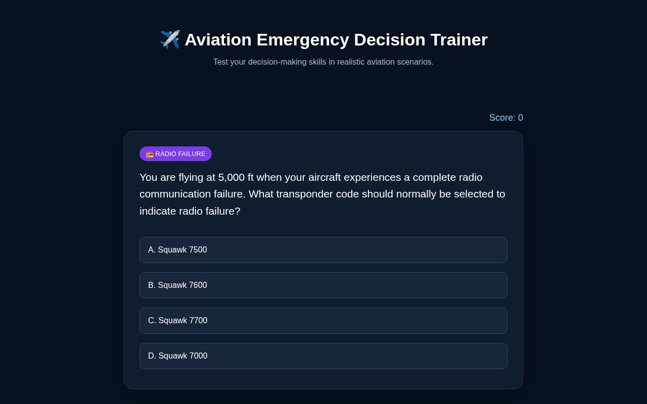 Preview of Aviation Emergency Trainer