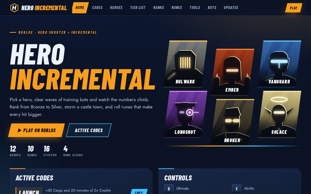 Preview of Hero Incremental Wiki: Codes, Tier List, Heroes & Guides