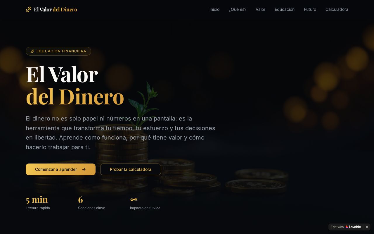 Preview of El Valor del Dinero