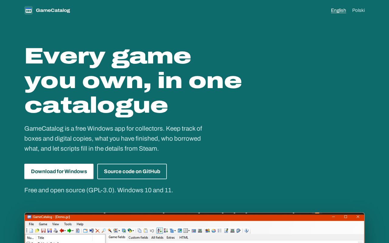 Preview of GameCatalog
