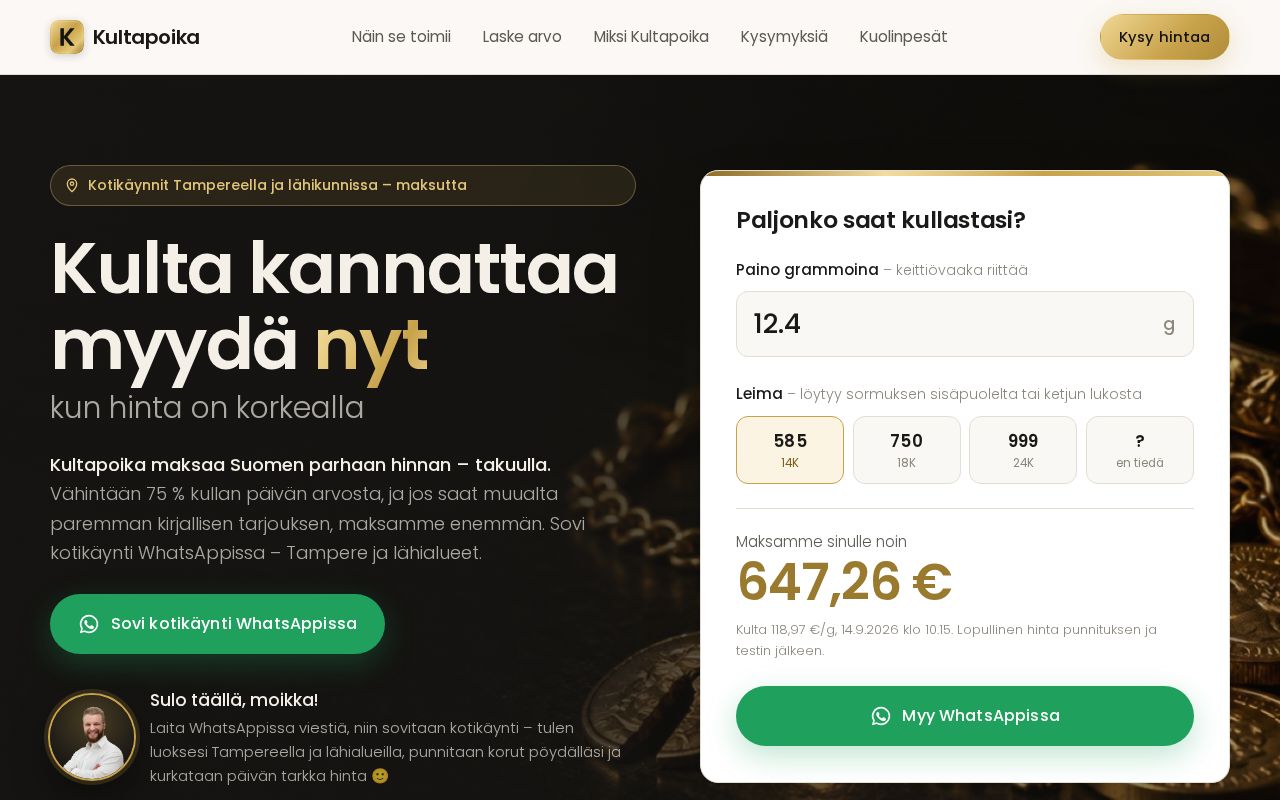 Preview of gold selling website