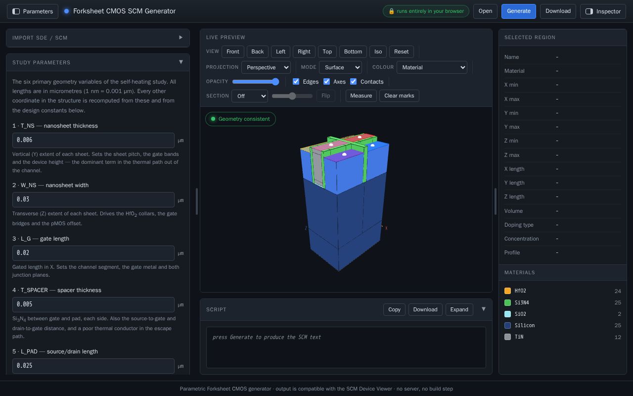 Preview of ForkSheet Device Generator