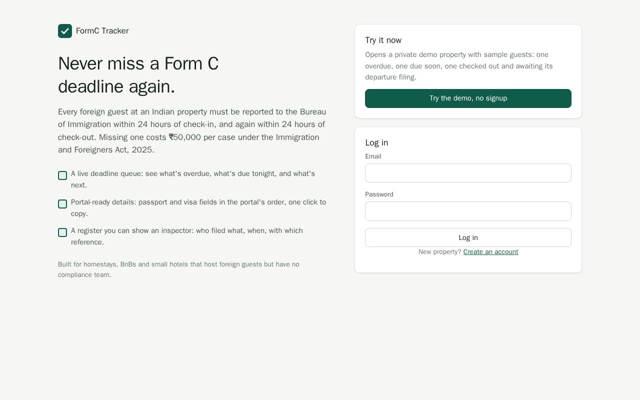 Preview of Formc Tracker