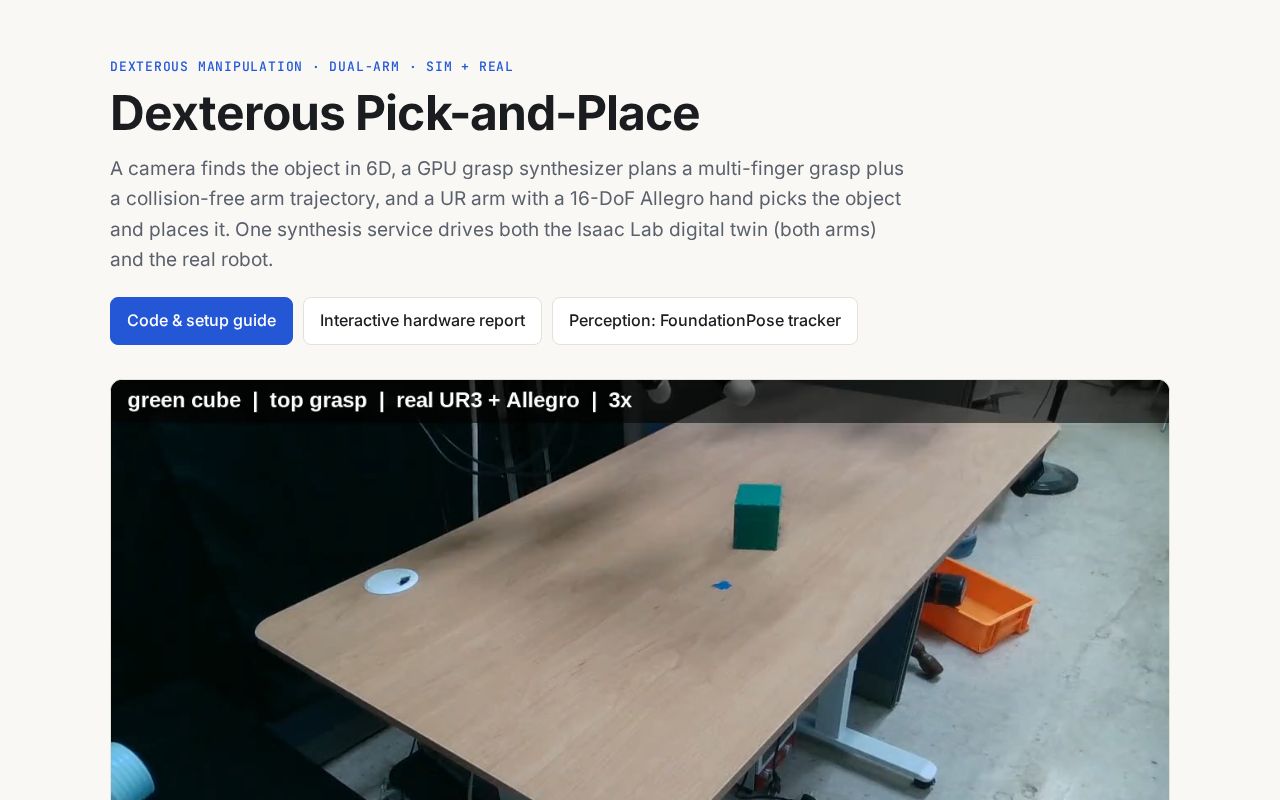 Preview of Dexterous Pick And Place