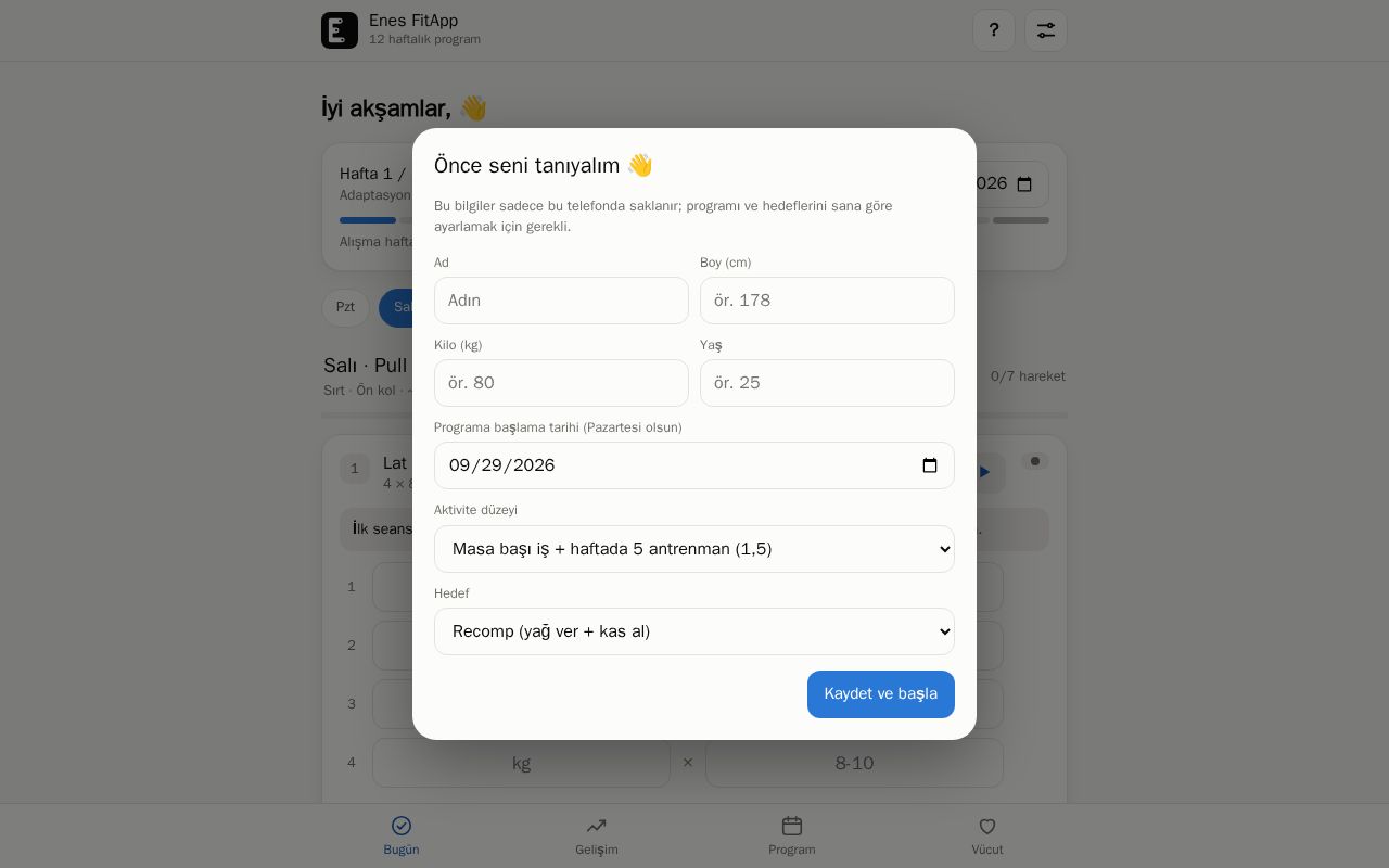 Preview of EnesFitApp