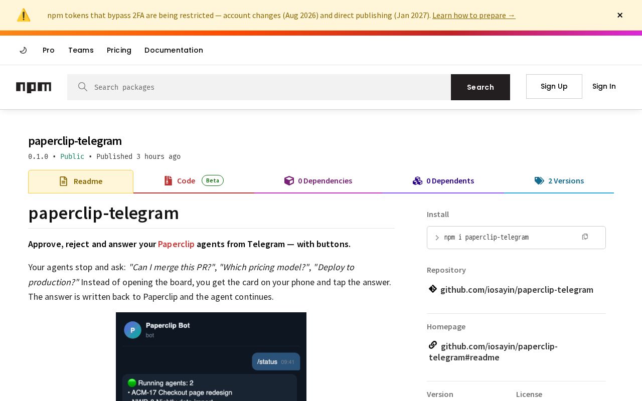 Preview of Paperclip Telegram