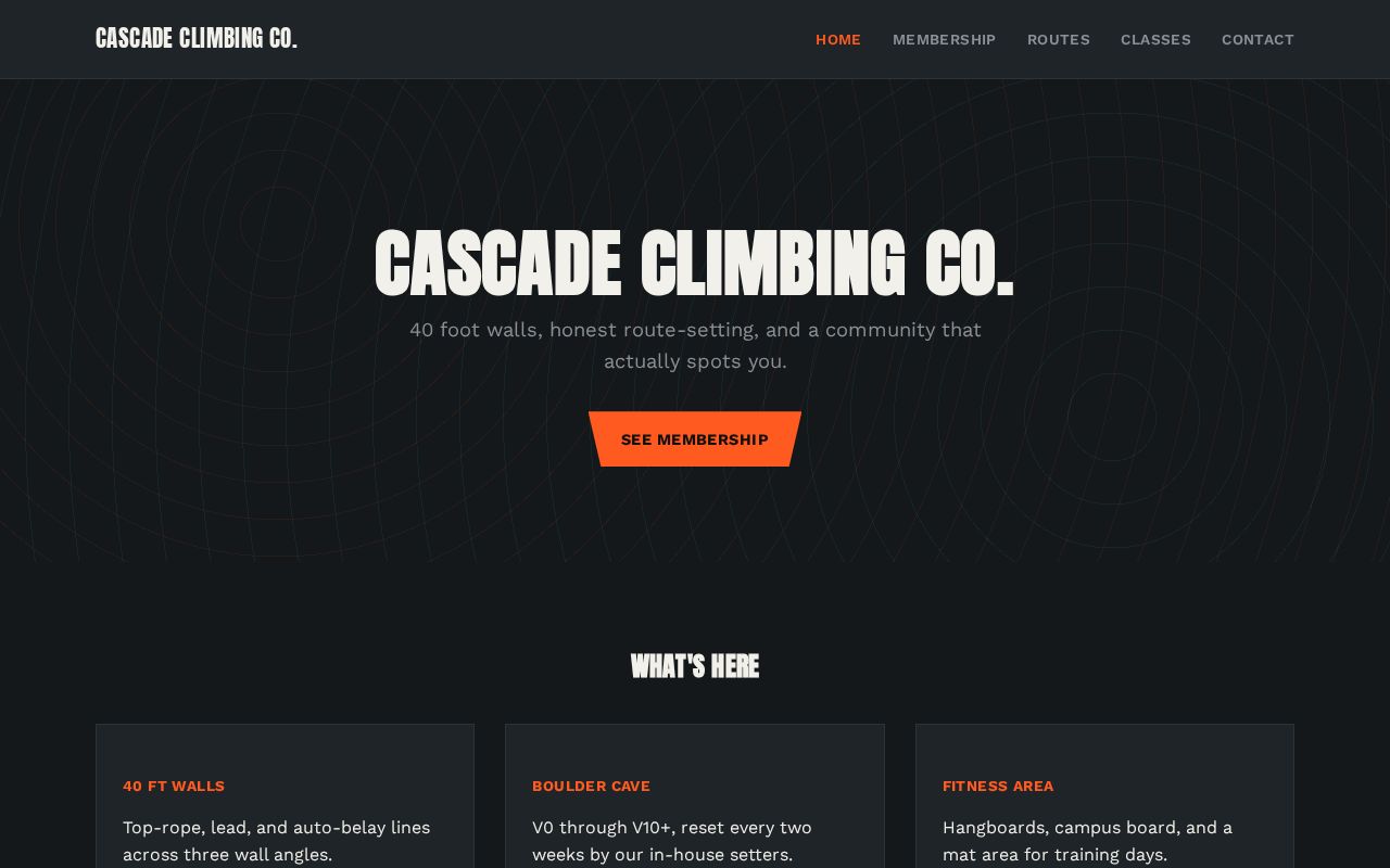 Preview of Cascade Climbing Example