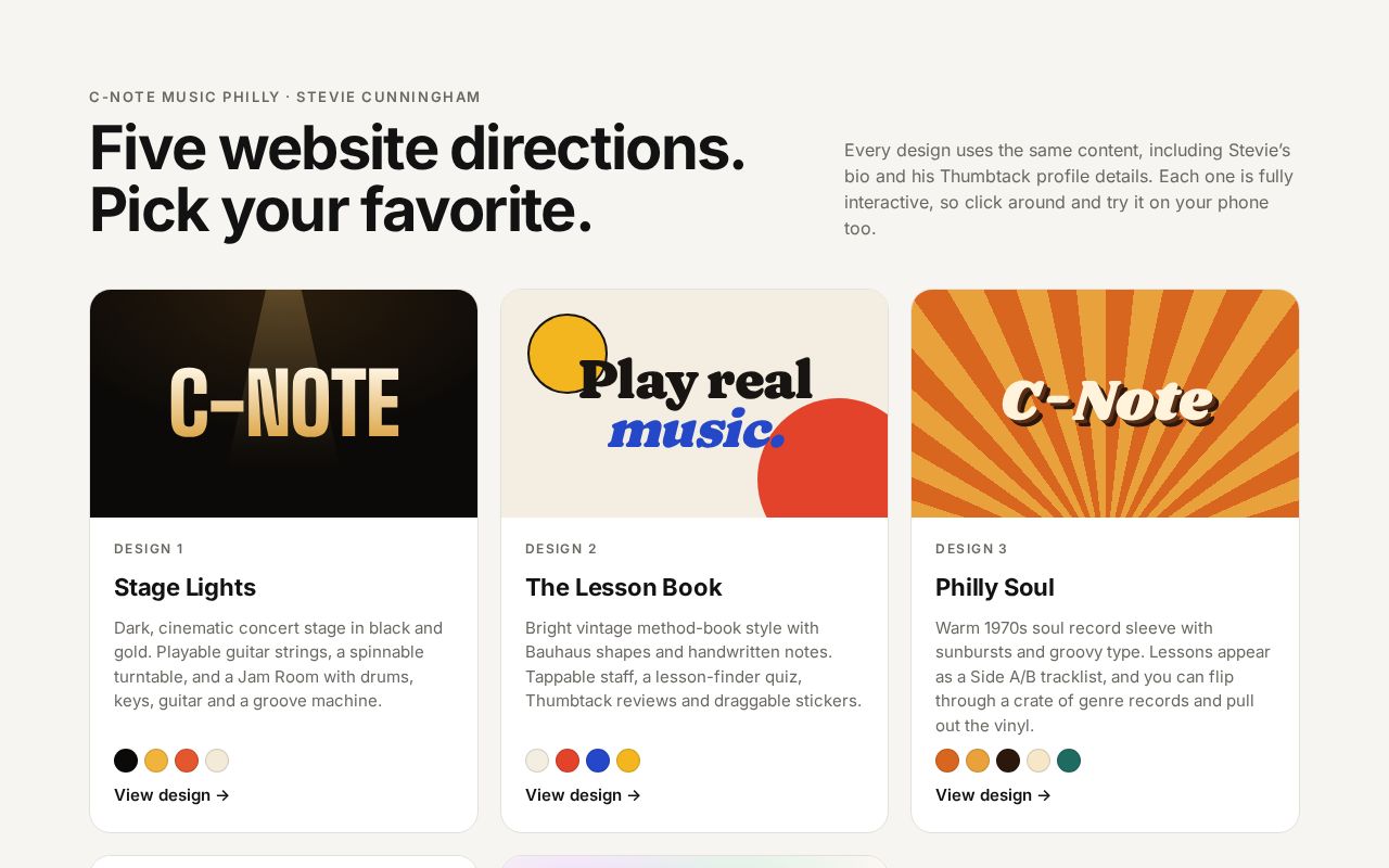 Preview of Cnote Music Designs