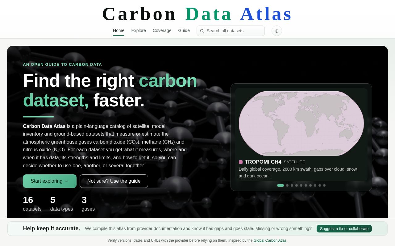 Preview of Carbon Data Atlas