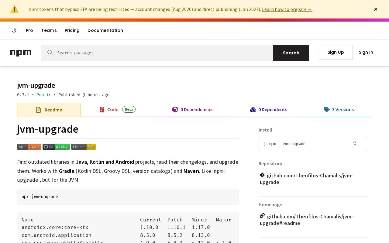 Preview of Jvm Upgrade