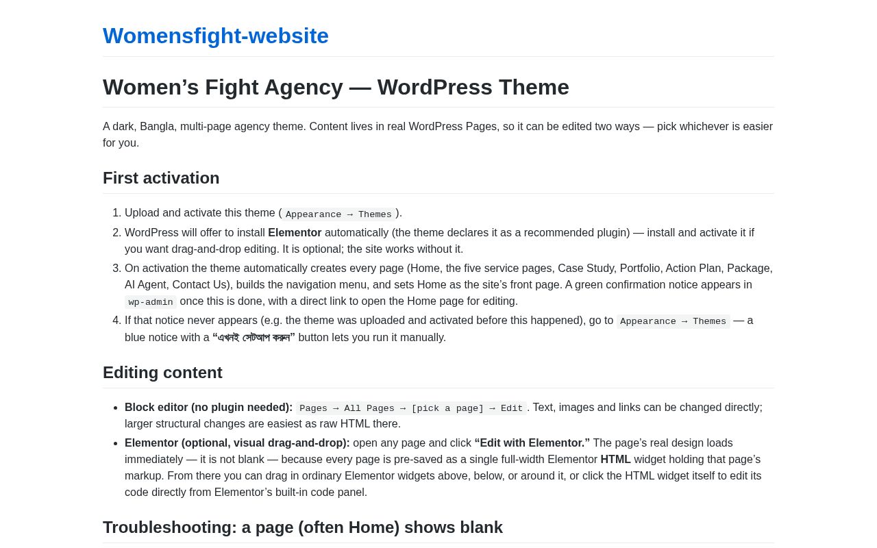 Preview of Womensfight Website