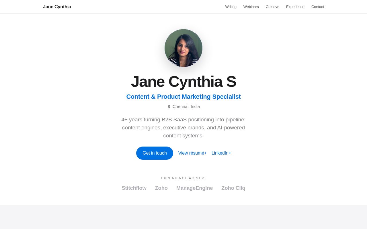 Preview of Jane Cynthia Github Io