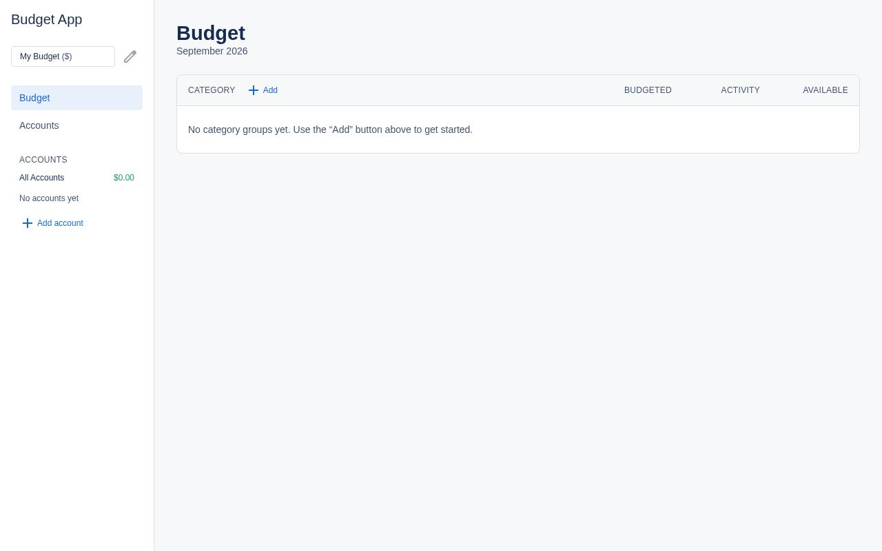 Preview of Budget App