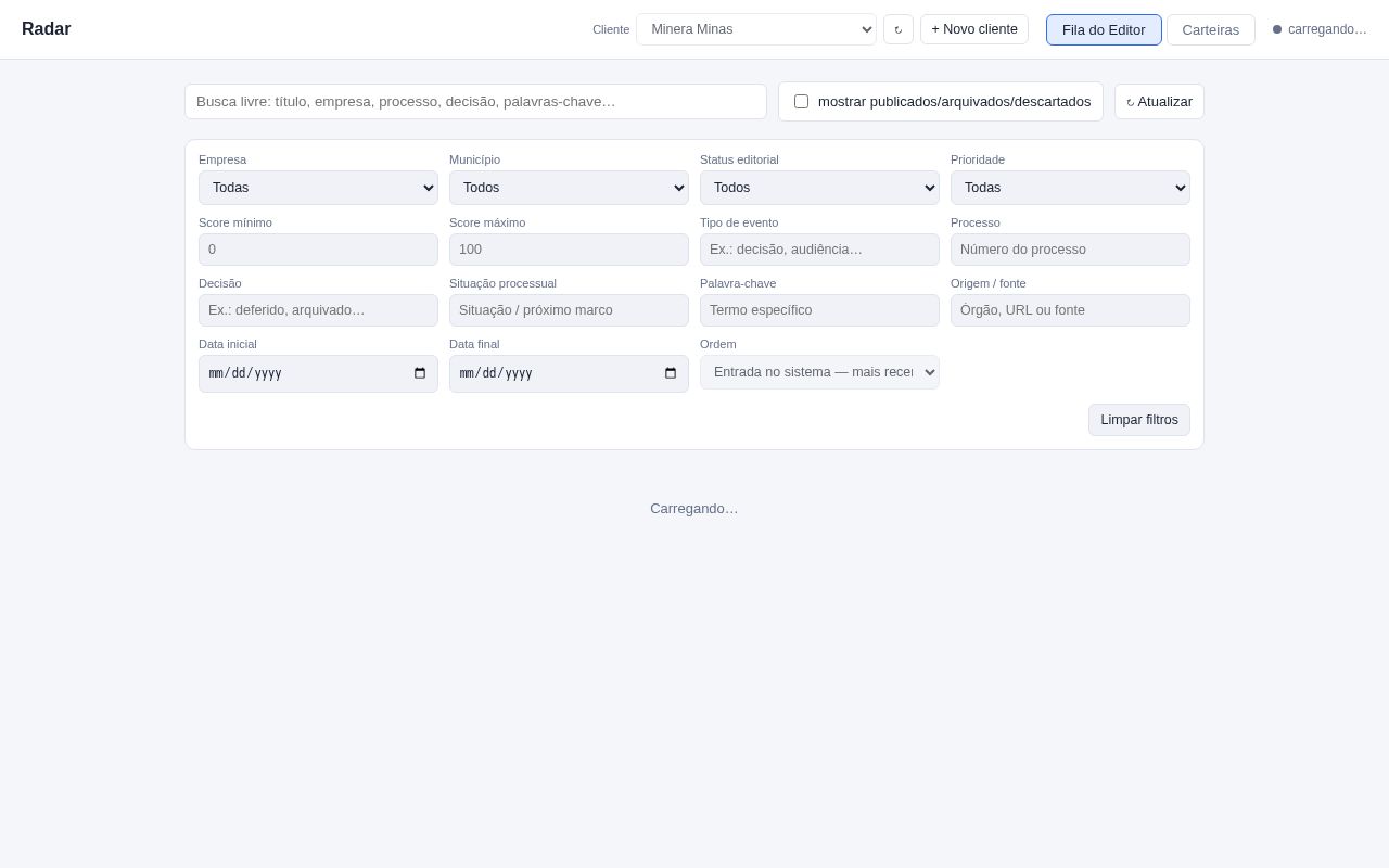Preview of Radar Minera Minas