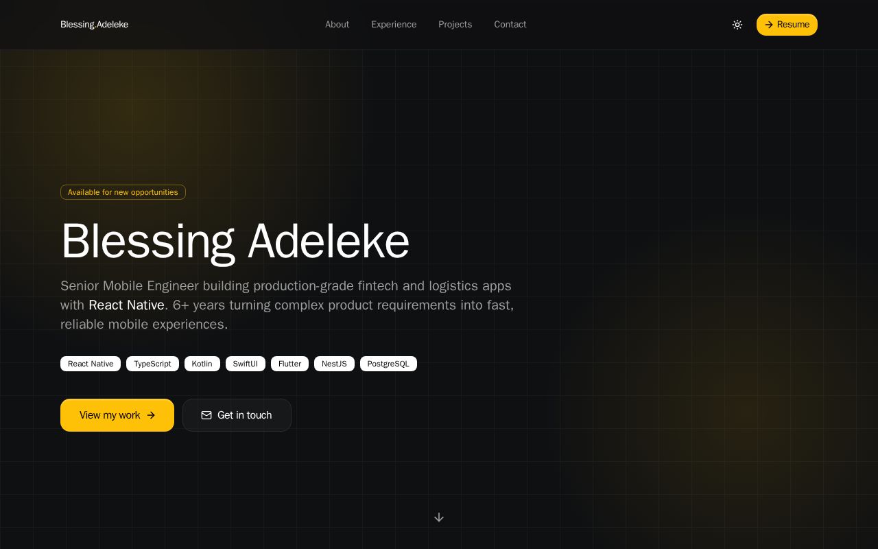 Preview of BlessingAdewale Github Io