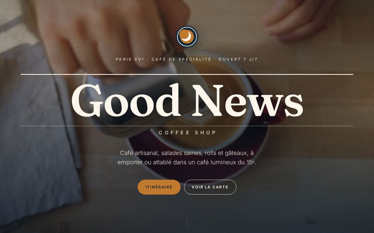 Preview of Good News Coffee Shop — café de spécialité, 27 bis rue Mademoiselle, Paris 15e
