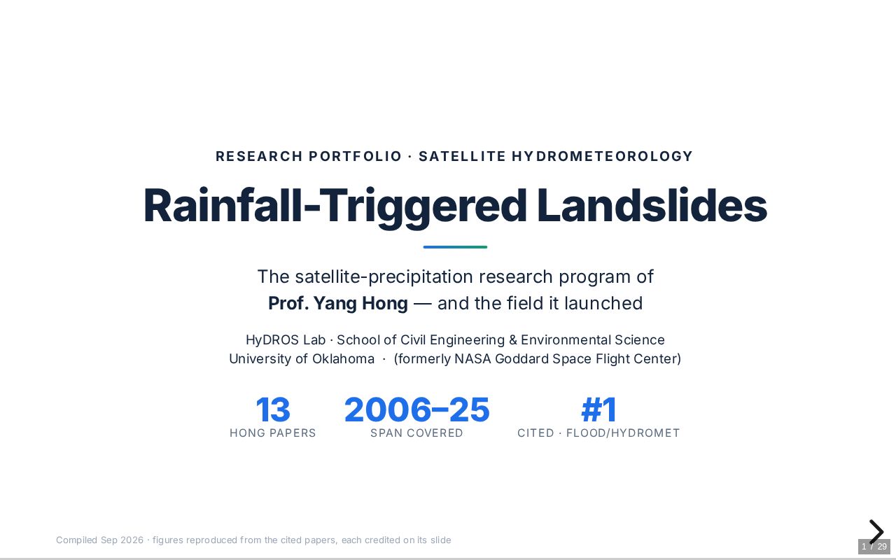 Preview of Rainfall-Triggered Landslides — Yang Hong