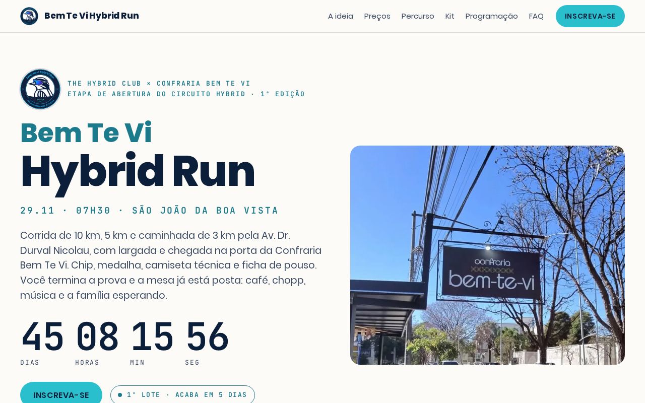 Preview of Bem Te Vi Hybrid Run