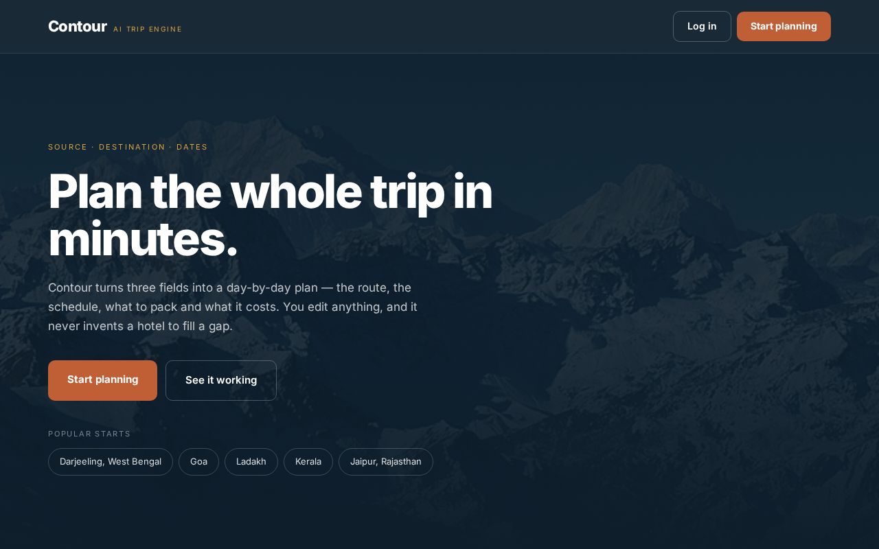 Preview of Itinerary Planner
