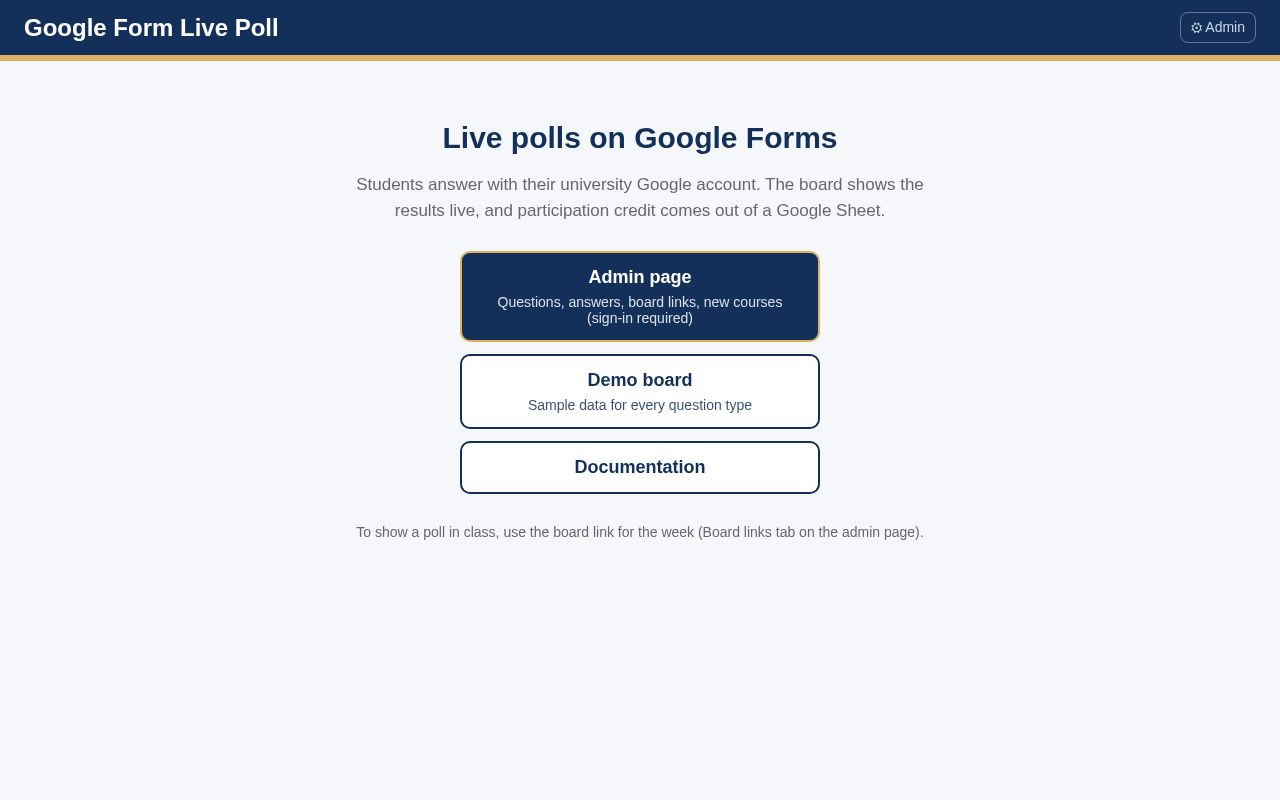 Preview of Live Poll Board