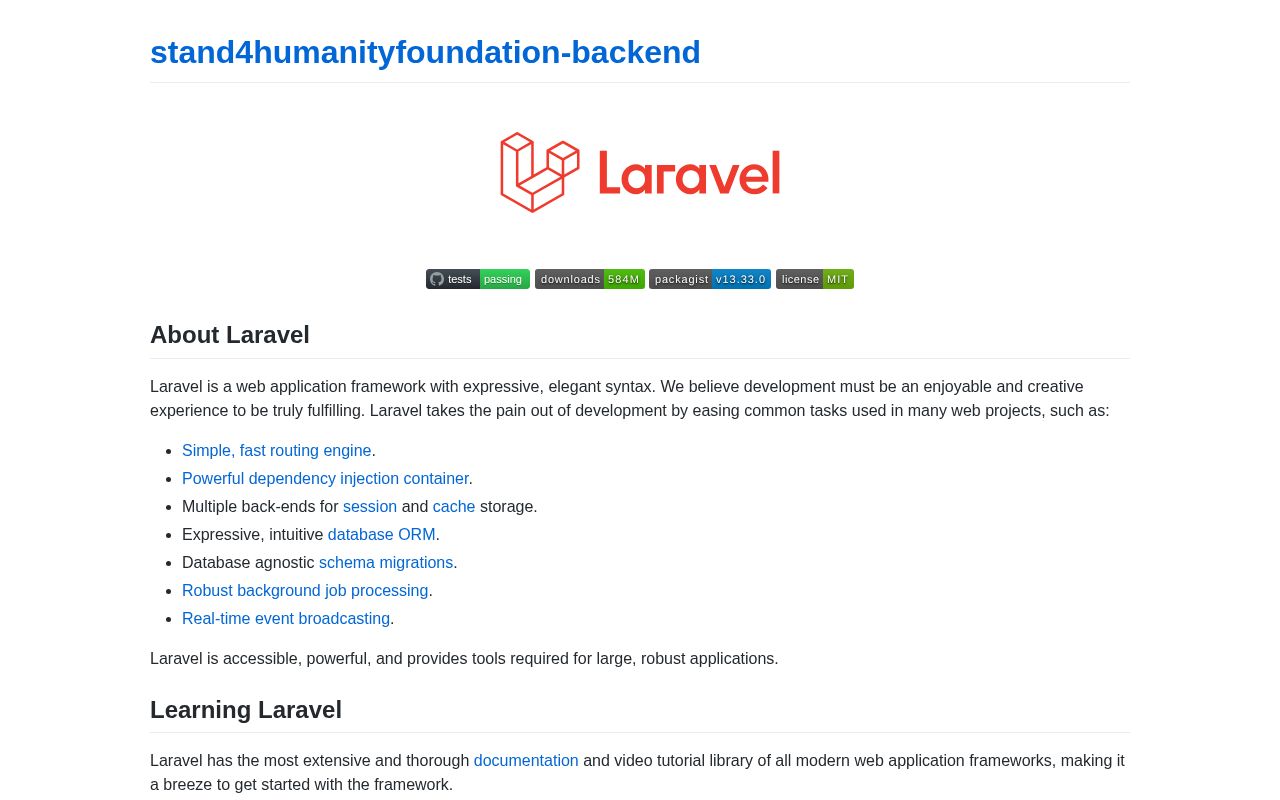 Preview of Stand4humanityfoundation Backend