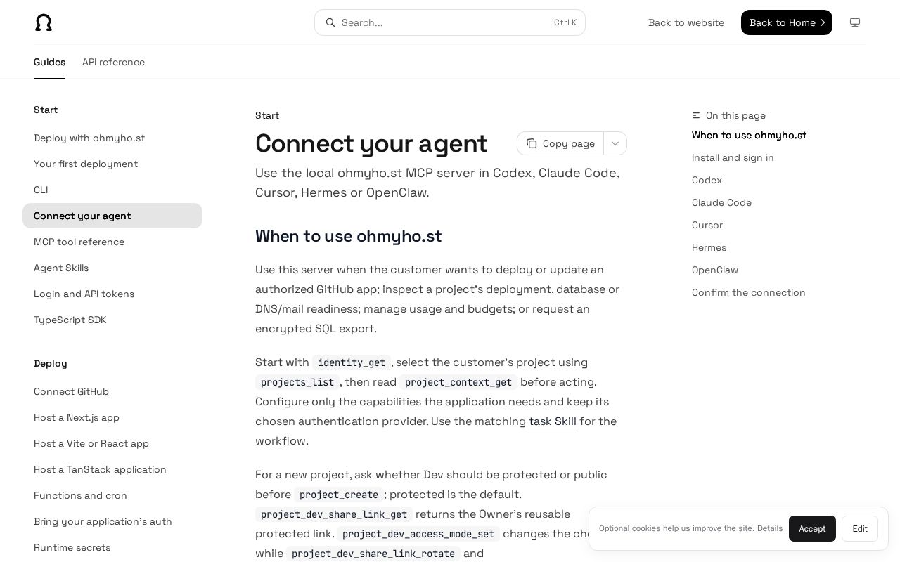 Preview of Connect your agent
