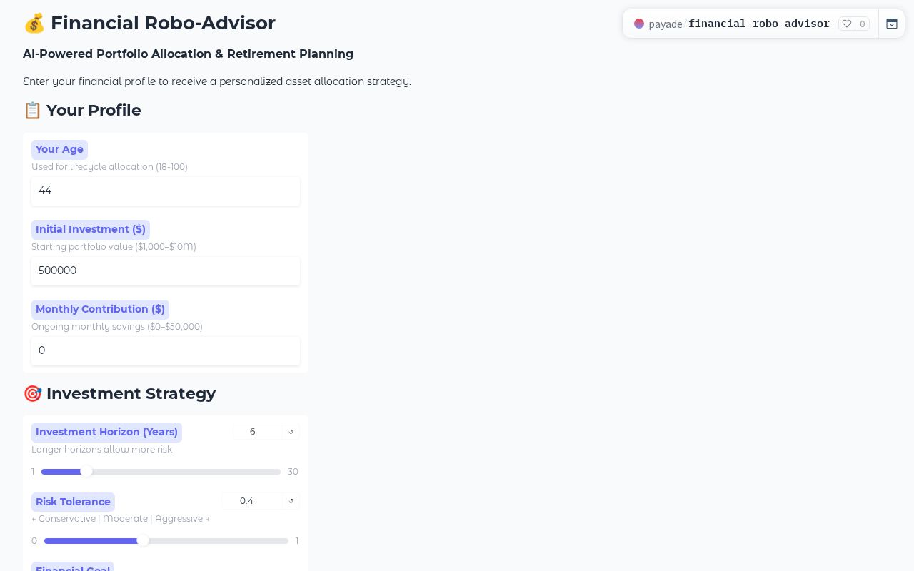 Preview of Financial Robo Advisor