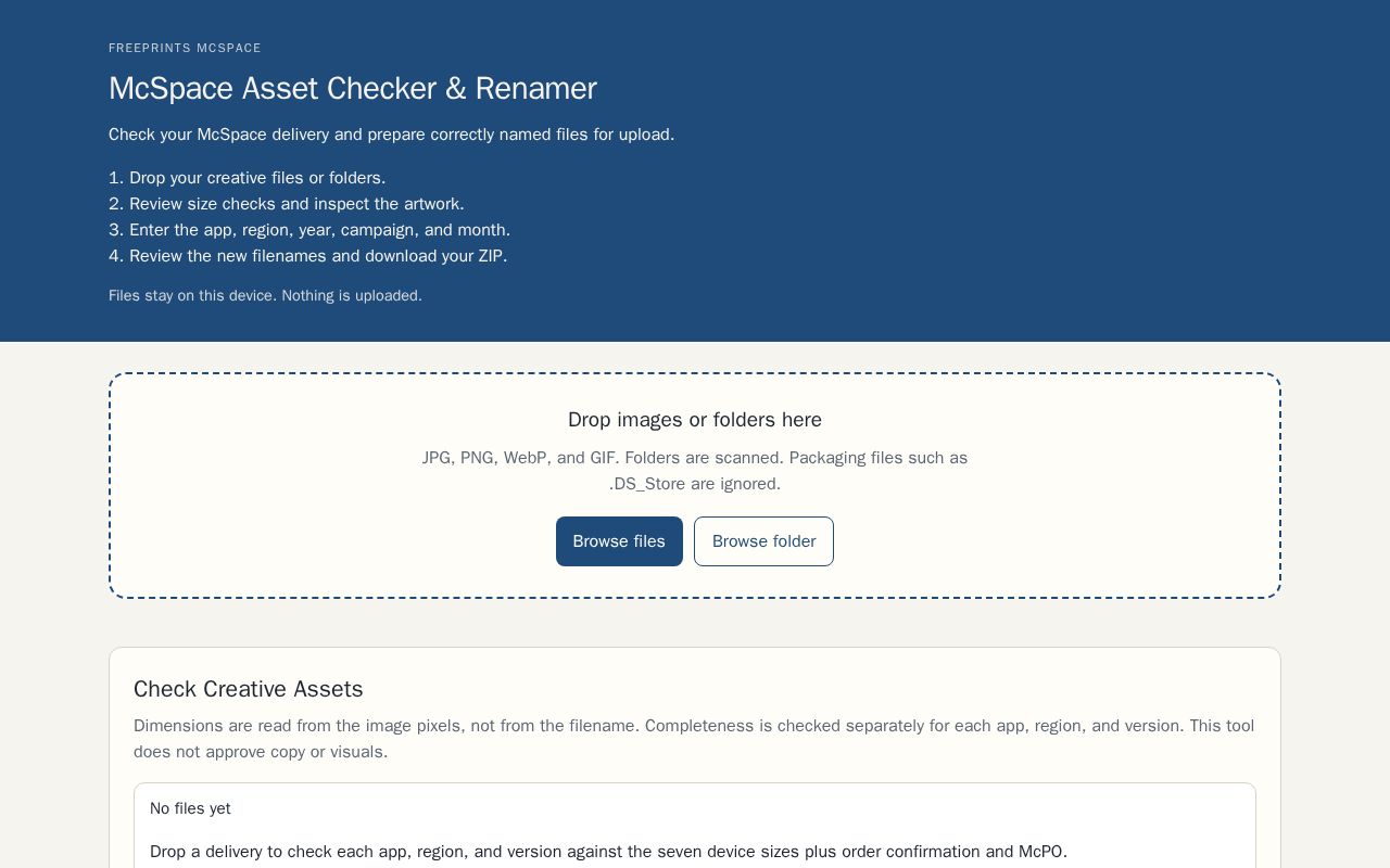 Preview of McSpace Asset Checker & Renamer