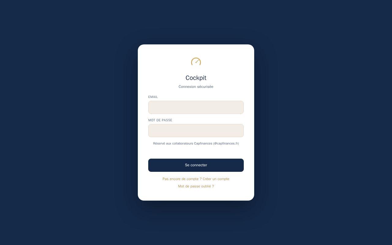 Preview of Cockpit Commercial Premium — pilotage commercial Capfinances